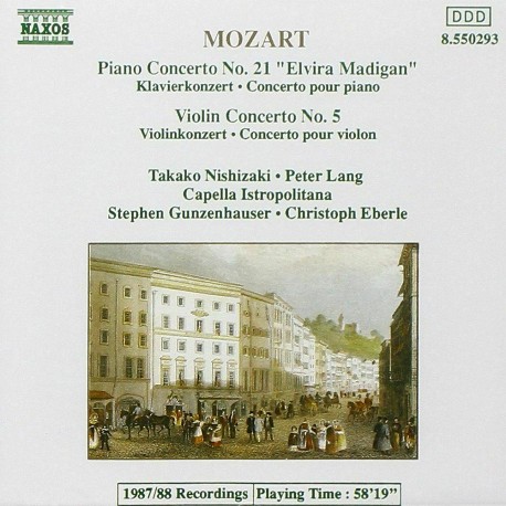 Wolfgang Amadeus Mozart - Piano Concerto No. 21 "Elvira Madigan"/ Violin Concerto no. 5 - CD
