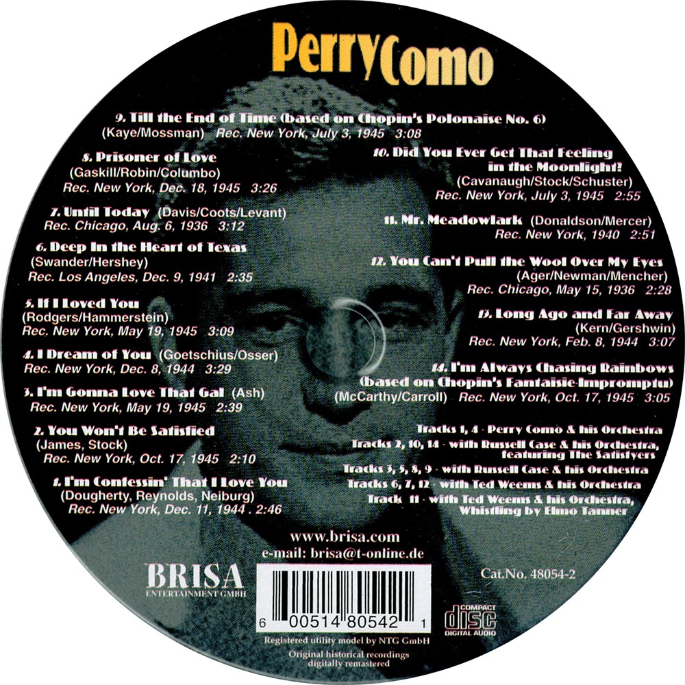 Perry Como - Perry Como - Round Tin Can CD - MyCD