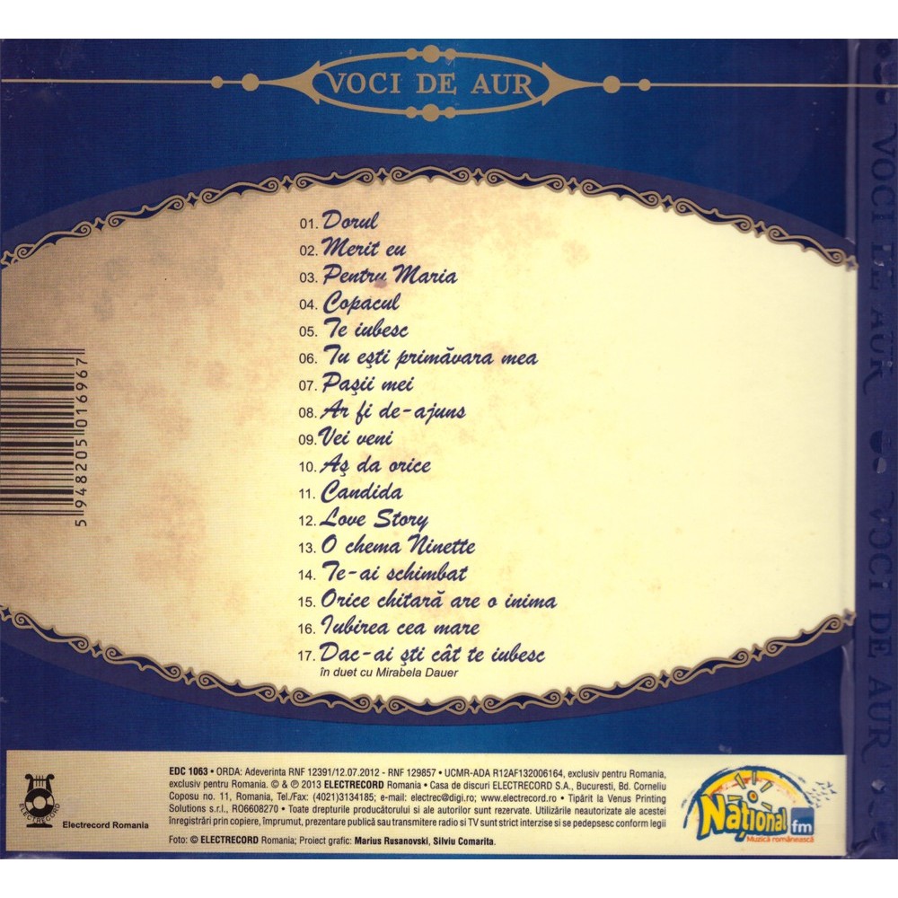 Aurelian Andreescu Tu Esti Primavara Mea Cd Digipack Mycd
